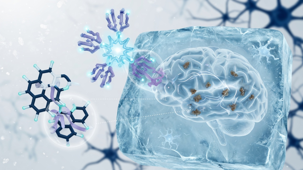 Two new compounds could reveal hidden drivers of Alzheimer’s disease | دو نئے مرکبات الزائمر کی بیماری کے پوشیدہ محرکات کو سامنے لا سکتے ہیں Frozen Breeze editorial illustration for: Two new compounds could reveal hidden drivers of Alzheimeru2019s disease. AI-generated; not a diagnostic scan.